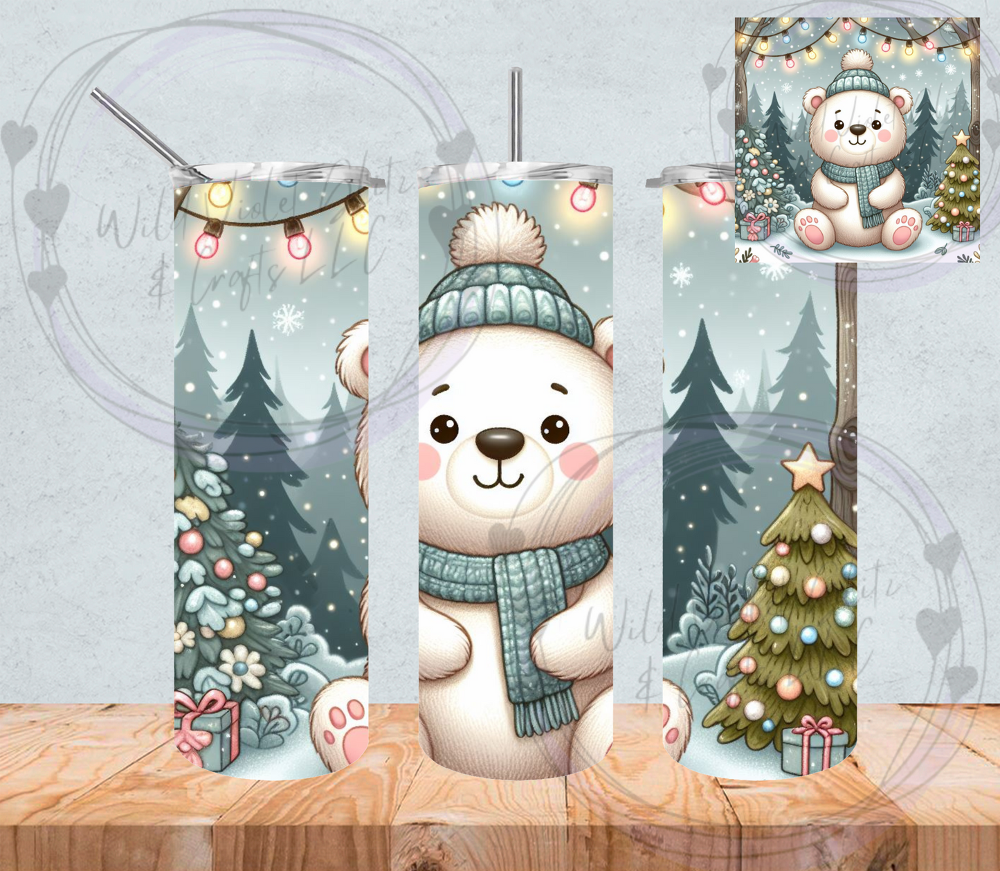 Winter Polar Bear 20oz Tumbler