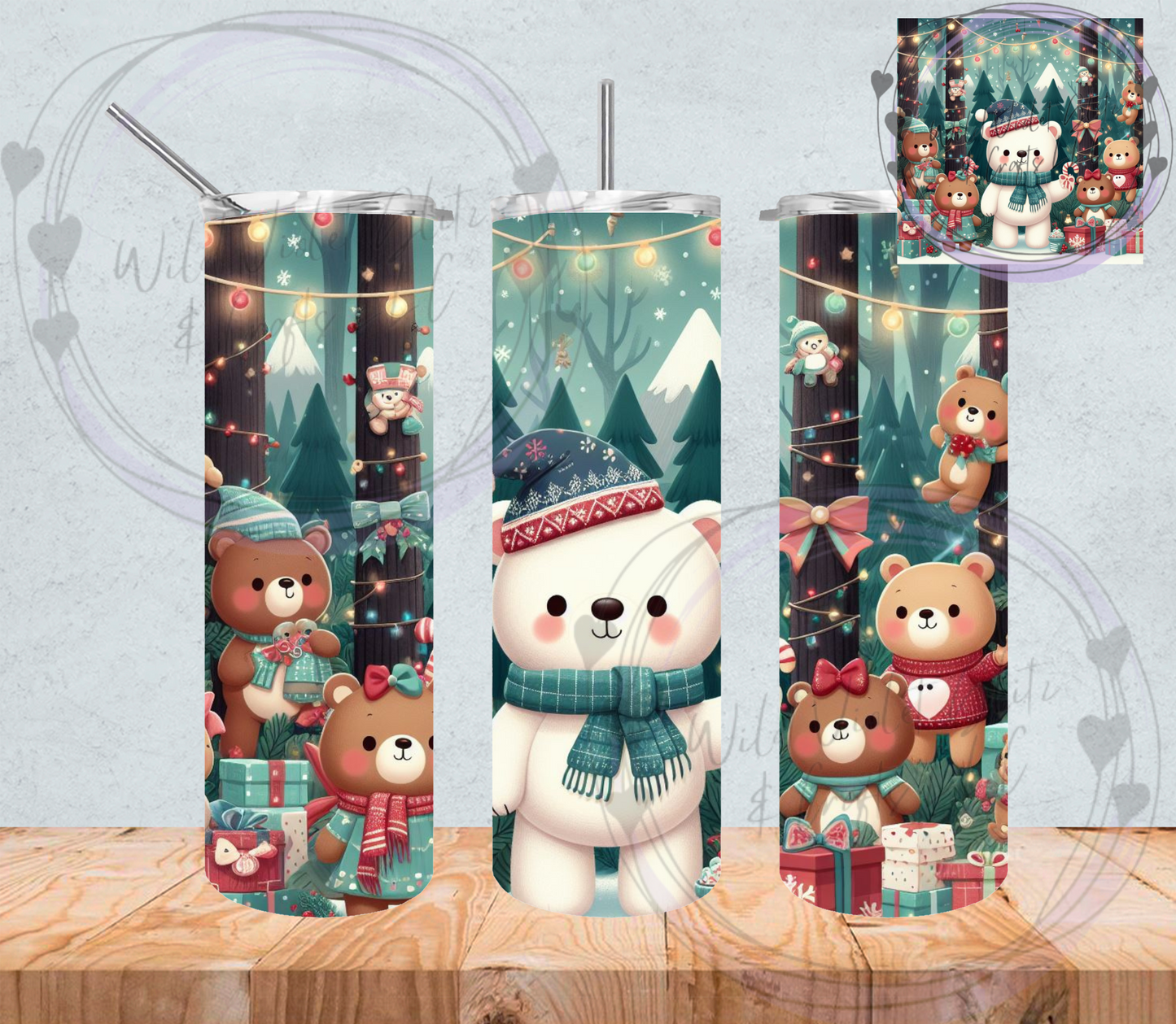 Festive Bears 20oz Tumbler